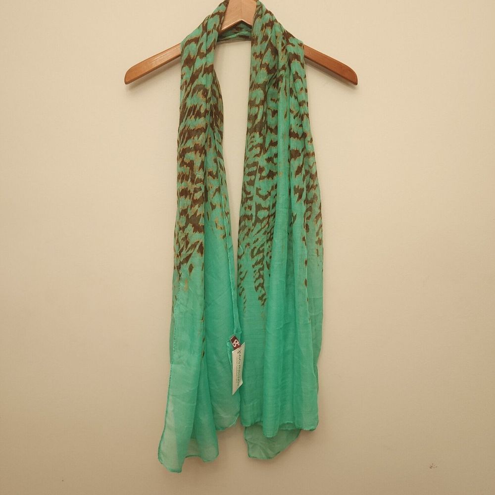Jean Maries Green Animal‎ Print Scarf